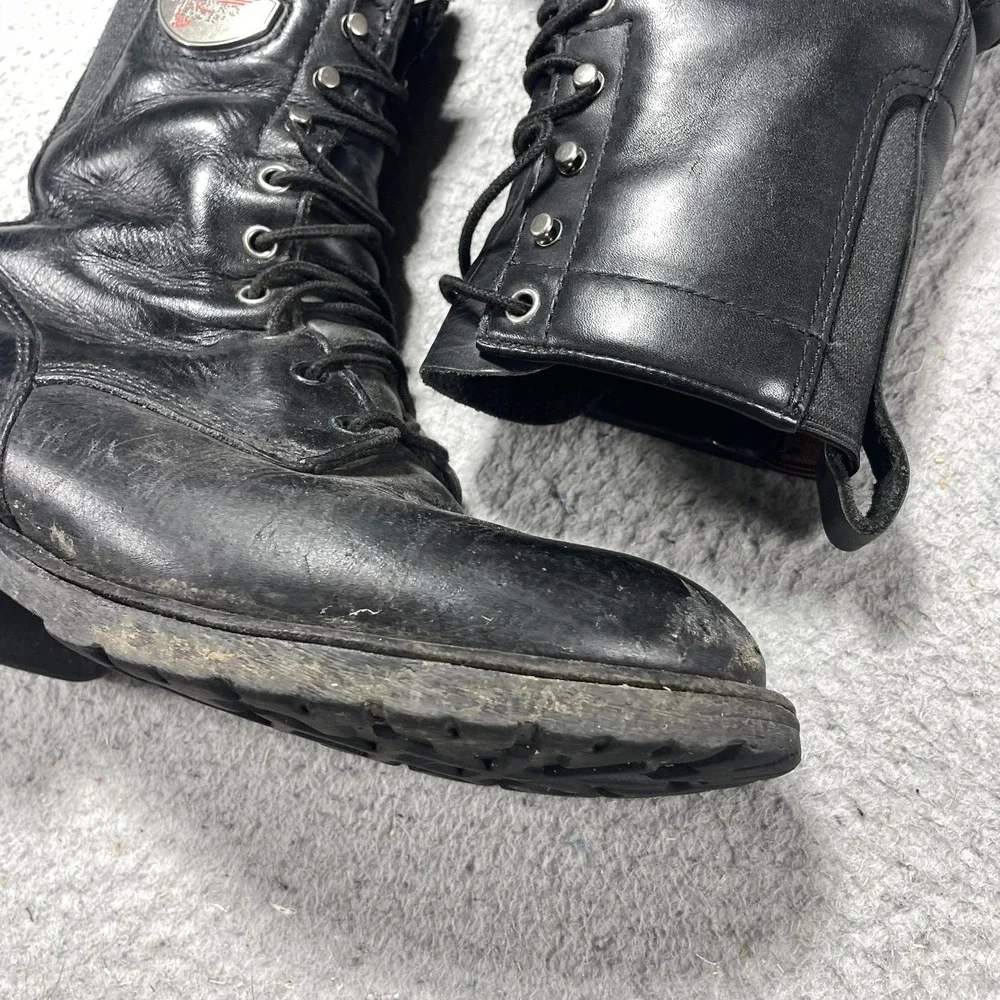 Red Wing Shoes Boots Mens Size 8.5 D Black Waterproof Biker Work Vibram 980
